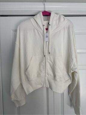GAP Women's Cream Zip-Up Hooded Sweatshirt Jacket BRAND NEW